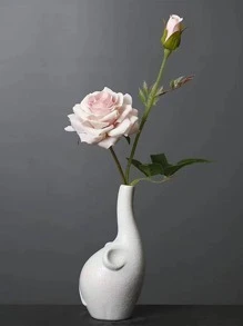 1入組素色塑膠花瓶 - 白色 - 查看 4