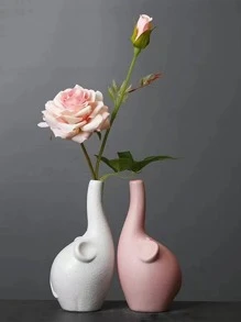 1入組素色塑膠花瓶 - 白色 - 查看 6