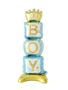 Blue Standing Crown Base Gender Reveal Balloon, 1st Birthday Party Decoration Balloons