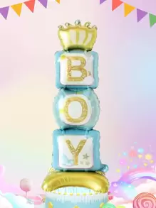 Blue Standing Crown Base Gender Reveal Balloon, 1st Birthday Party Decoration Balloons