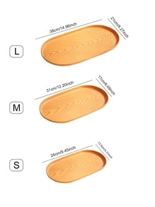 1 件 PP 托盘，现代椭圆形木质图案食物托盘，适用于厨房餐桌圣诞礼物