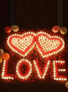 10 件白色无烟长效石蜡茶蜡烛，迷你许愿蜡烛，适用于家庭、节日、婚礼、派对、餐桌、万圣节、游泳池和紧急情况、房间装饰、礼物 - 紅色 - 查看 5