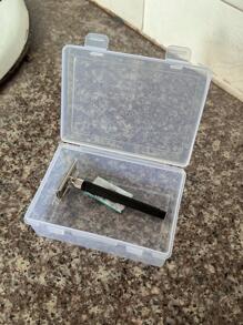 1 pieza Caja de almacenamiento portátil para maquinilla de afeitar de 14,4x4,7 cm, estuche transparente para afeitadora de hombré para viajes - transparente - Ver 7