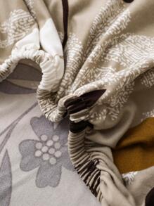 1入組花卉圖案彈性沙發套