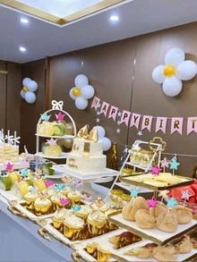 50pcs/set Cake Top Decoration, Modern Heart Decor Cake Topper For Party - Multicolor - View 10