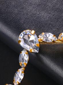 1 Máy tính Tiểu Thuyết Vàng Giọt Nước Đá Trang Trí Châu Âu Và Châu Mỹ Thời Trang Dự Tiệc Kính Mắt Dây Xích - Vàng - Xem 3