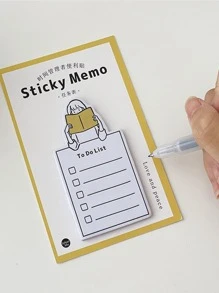 30pcs Figure Graphic Sticky Note, Creative Multi-purpose Easy To Post Writable Checklist Sticky Note For School Student, Office - Yellow - View 1