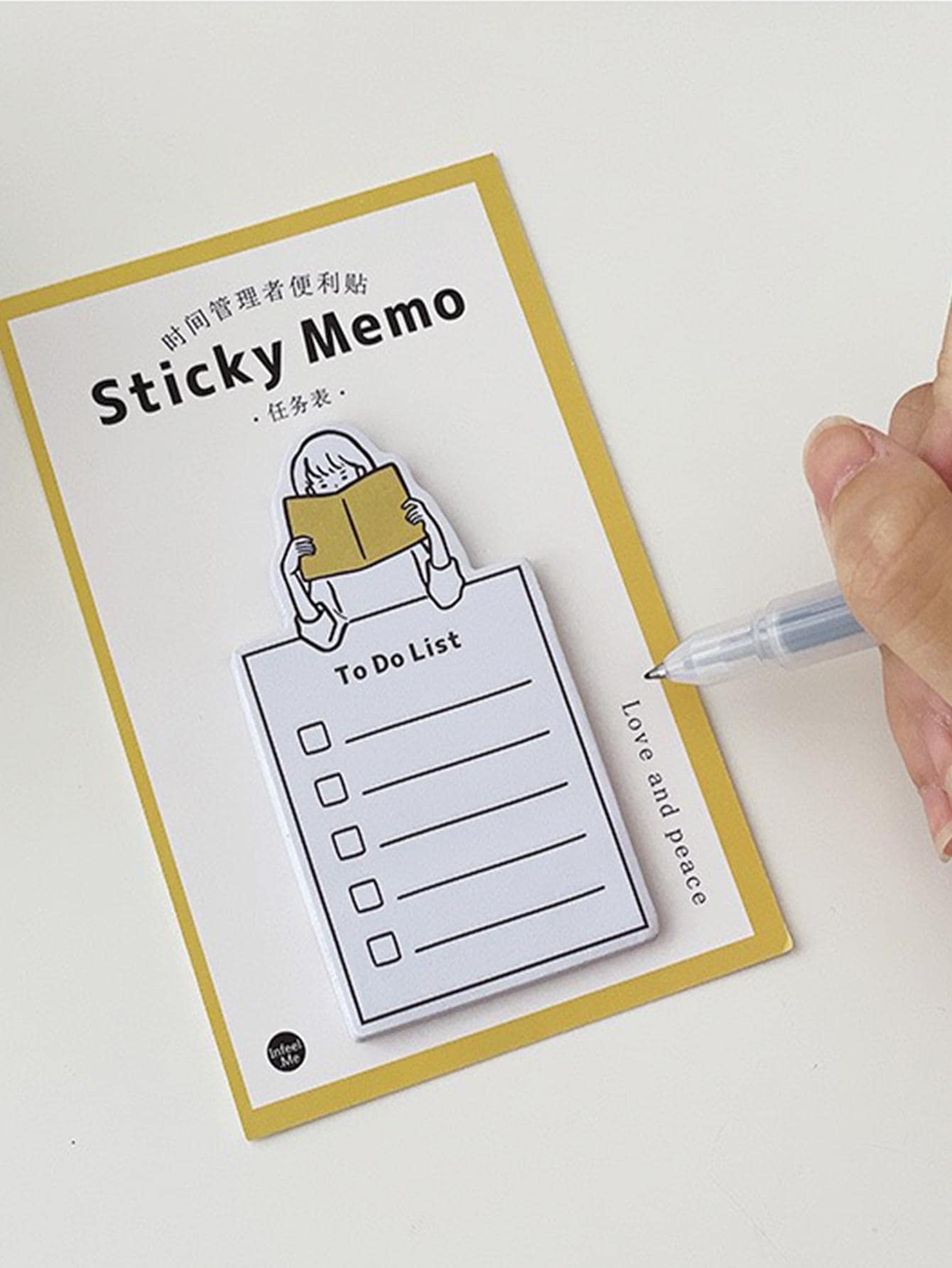 30pcs Figure Graphic Sticky Note, Creative Multi-purpose Easy To Post Writable Checklist Sticky Note For School Student, Office - Yellow - View 1