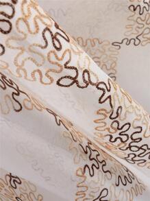 刺繡細節單片透視窗簾 - 彩色 - 查看 3