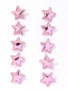 10 chiếc kẹp tóc thiết kế ngôi sao - Hồng - Xem 1