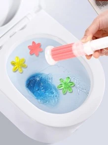 1pc Toilet Deodorant, Household Toilet Petal Shaped Toilet Cleaning Gel, Toilet Cleaner,Back To School Supplies - Pink - View 1