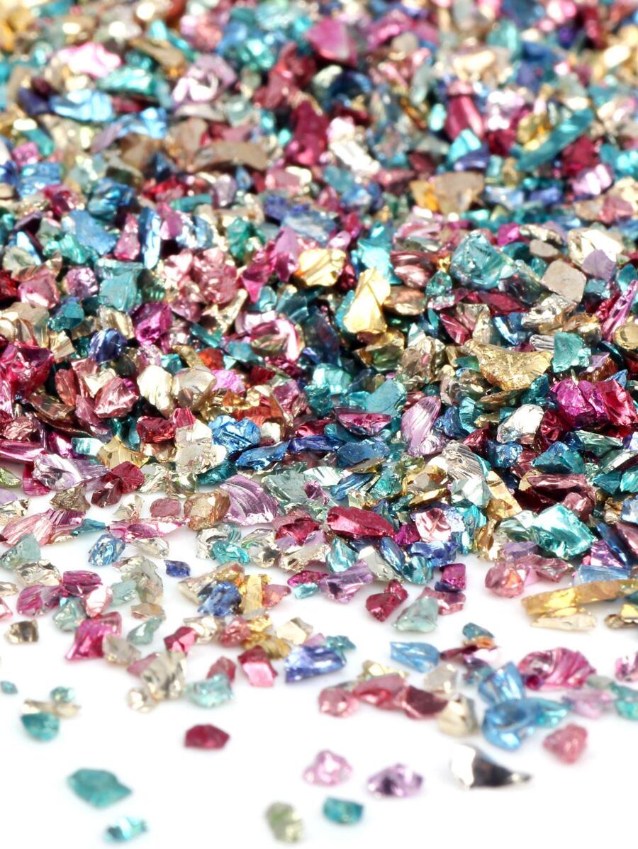 1pack 2-4mm 45g/Pack Fashionable Art Crushed Glass Nail Asymmetrical Glass Sand DIY Jewelry Accessory For Women For DIY Jewelry Making
