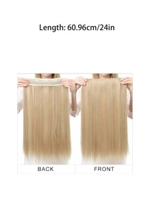 Clip In Long Straight Synthetic Hair Extension - Gold - View 5