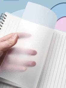 1入組線條圖案螺旋筆記本學生用簡約多用途筆記本辦公室 - 白色 - 查看 5