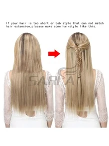 Clip In Long Straight Synthetic Hair Extension - Gold - View 6