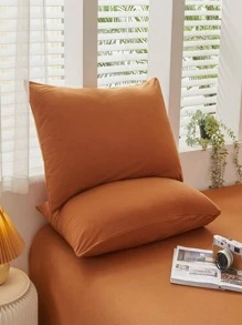2 chiếc Vỏ gối chắc chắn No Fill Gối màu cam Đơn giản cho phòng ngủ - trái cam - Xem 3