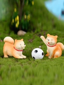 1 cái Cartoon Dog Đồ thủ công trang trí, đồ trang trí nghệ thuật dễ thương để trang trí nhà cửa - Màu vàng - Xem 3