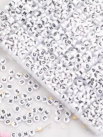 100入組/套時尚字母細節DIY珠子適合女士DIY首飾製作
