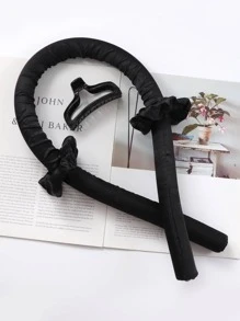 柔軟捲髮棒工具4入組黑色捲髮器用於頭髮造型