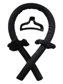 柔軟捲髮棒工具4入組黑色捲髮器用於頭髮造型