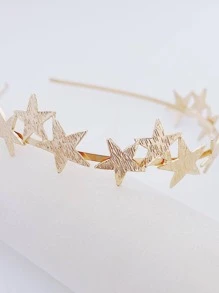 1入組女式星星裝飾時尚多功能頭帶用於裝飾 - 金色 - 查看 3
