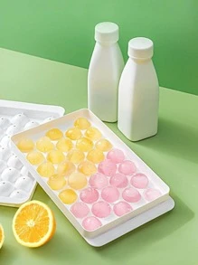 1pc Round Mold, Ice Tray, Ice Maker Mold, For Ice Cream Party, Whiskey Drinks, Kitchen Tool, PP Mold - White - View 2