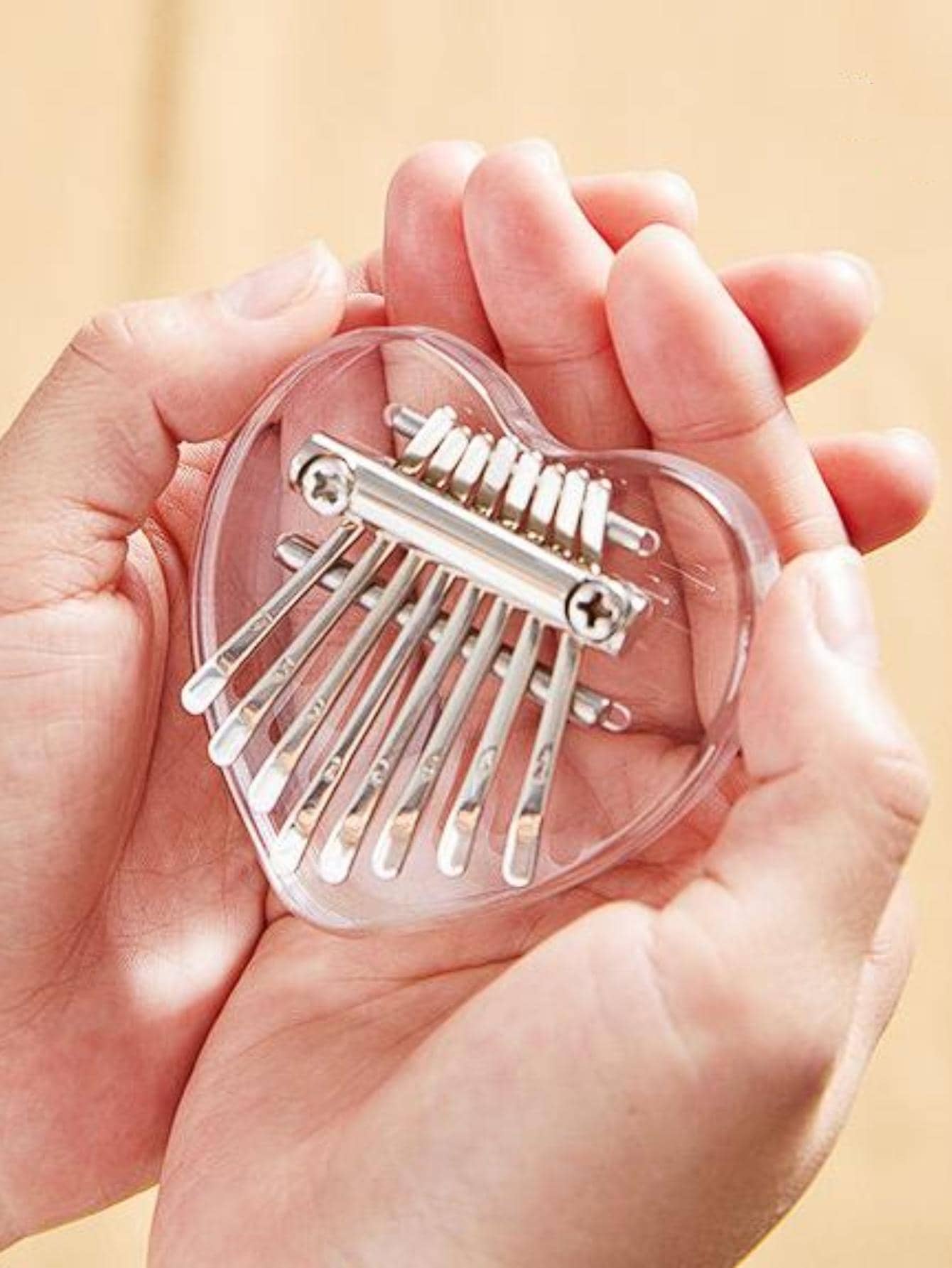 1pc Kalimba Thumb Piano, 8 Keys Mini Kalimba Transparent Bear Crystal Thumb Piano Acoustic Finger Piano Music Instrument - Multicolor - View 1