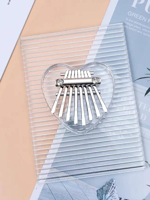 1pc Kalimba Thumb Piano, 8 Keys Mini Kalimba Transparent Bear Crystal