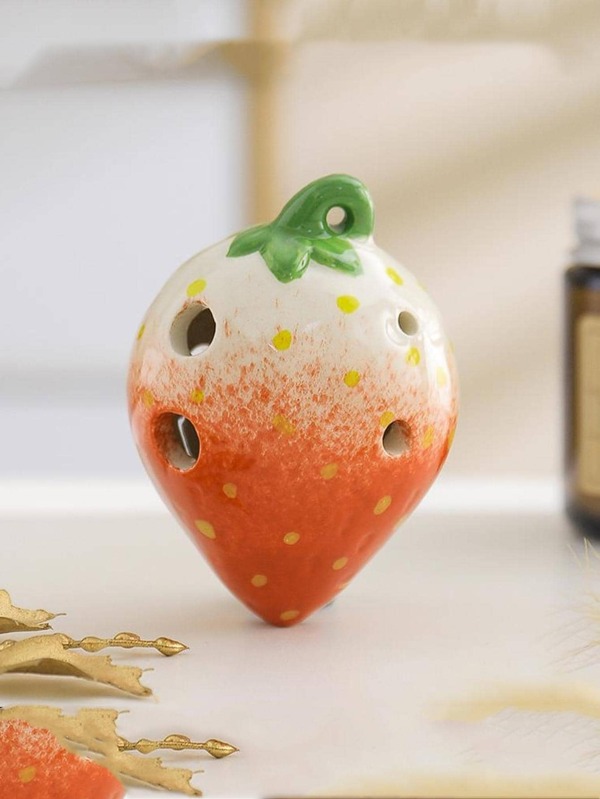1pc 6 Holes Middle C Key Ocarina Strawberry Shape Ocarina Ceramics