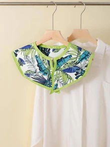 1pc Leaf Patterned Women's Detachable Collar Shawl - Multicolor - View 1