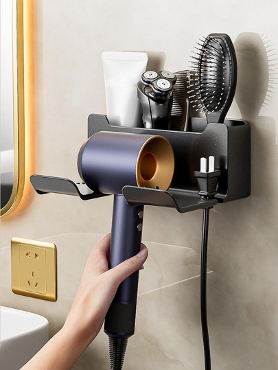 1pc Wall Mounted Hair Dryer Holder