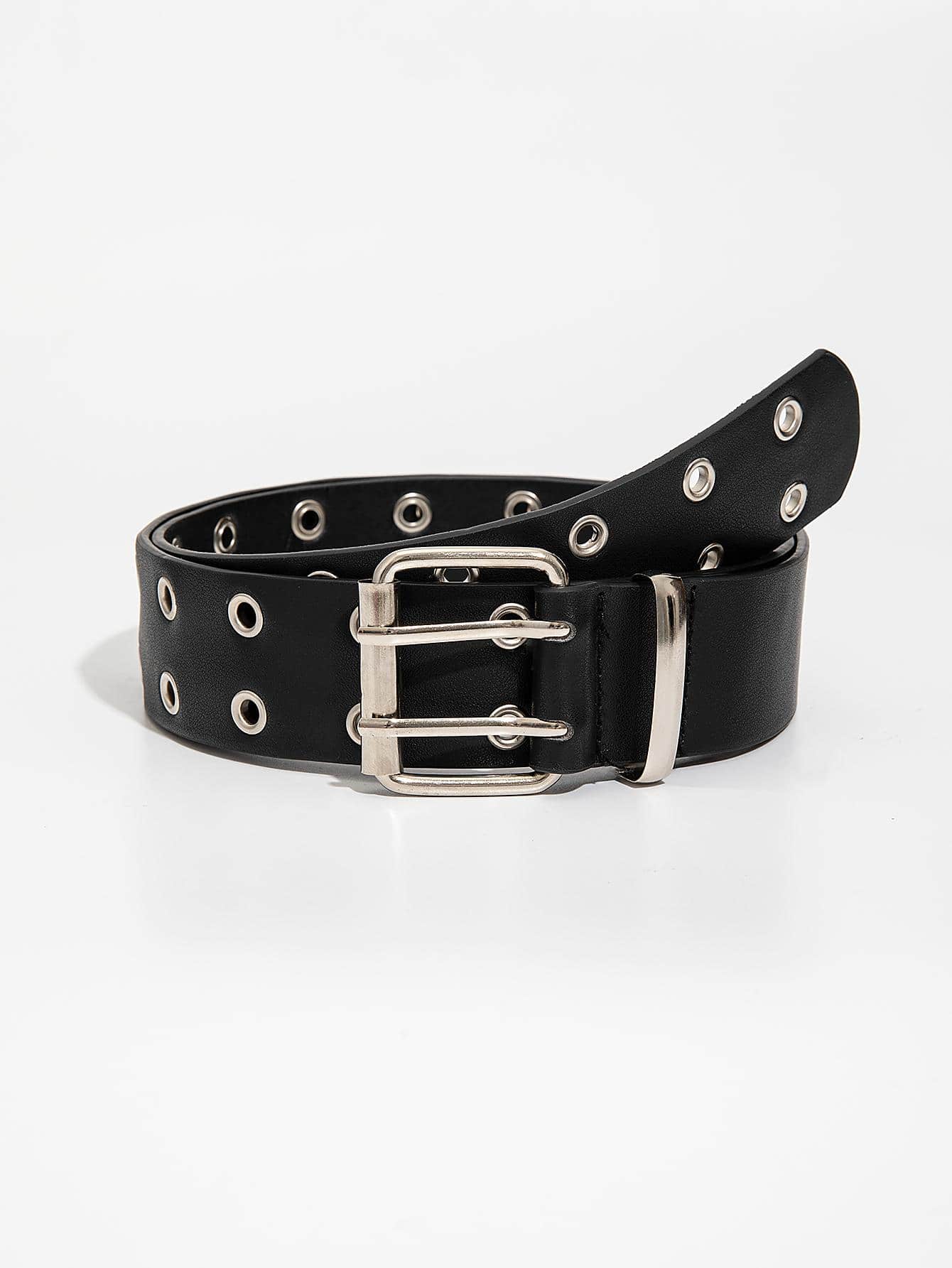 1入組女士按扣裝飾方形扣龐克皮帶適用於裝飾用品 - 黑色 - 查看 1