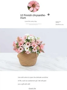 1pc Artificial Flower Bouquet, Purple Polyester Fake Flower Bundle, For Home Decor - Purple - View 3