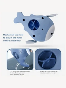 Bebé 1 pieza Juguete con dibujos animados con diseño de delfín baño - Azul - Ver 3