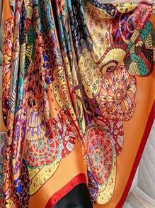 1 szt. Kobiety nadruk z motywem geometrycznym moda wszechstronny szalik, do dekoracji chustka, opaska do włosów, opaska na głowę idealna do ubierania swojego wyglądu