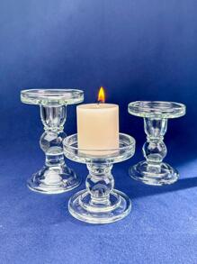 3入組透明燭臺