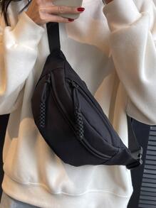 Medium Bum Bag Black Minimalist For Daily - Black - View 1