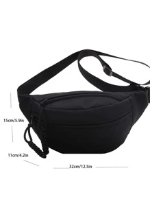 Medium Bum Bag Black Minimalist For Daily - Black - View 5