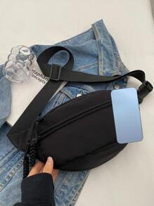 Medium Bum Bag Black Minimalist For Daily - Black - View 3