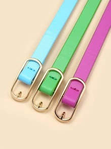 Thắt lưng thông thường 3 chiếc Geo Buckle dành cho nữ, để trang trí - Nhiều màu - Xem 3