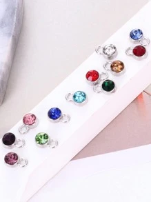 12pcs/set Fashionable Zinc Alloy Cubic Zirconia DIY Pendant For Women For DIY Jewelry Making