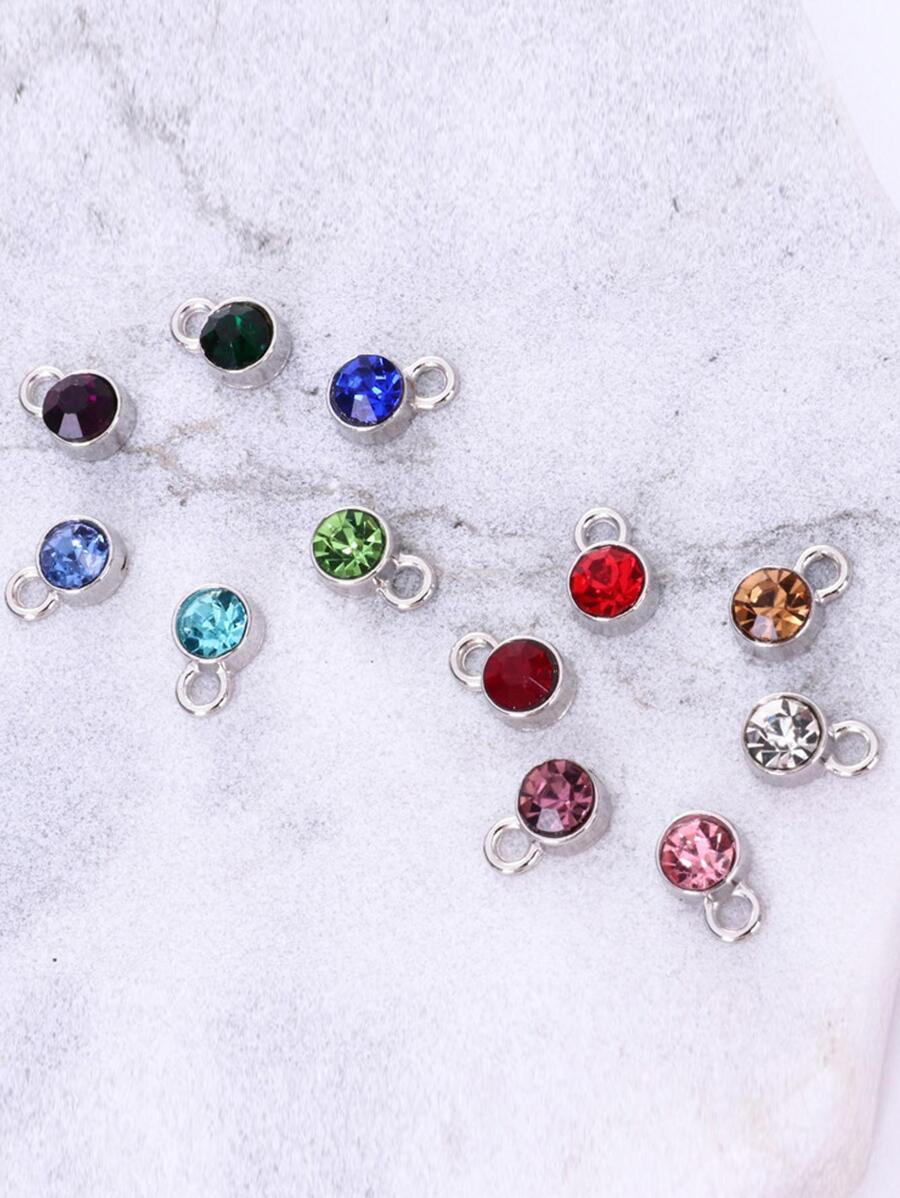 12pcs/set Fashionable Zinc Alloy Cubic Zirconia DIY Pendant For Women For DIY Jewelry Making