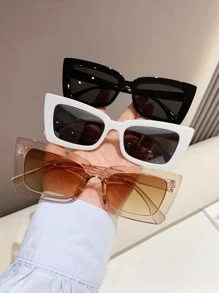 3 件装女士方形塑料时尚眼镜，适合夏季海滩度假、户外、旅行 - 彩色 - 查看 1