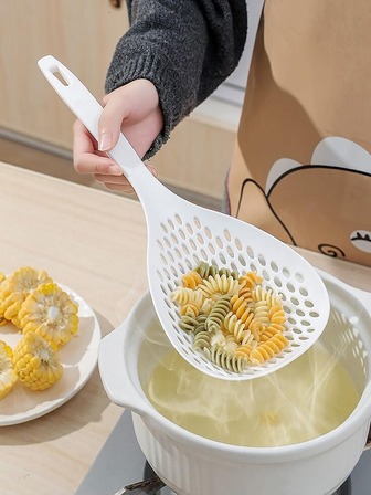1 pieza Colador de plástico fideo con asa