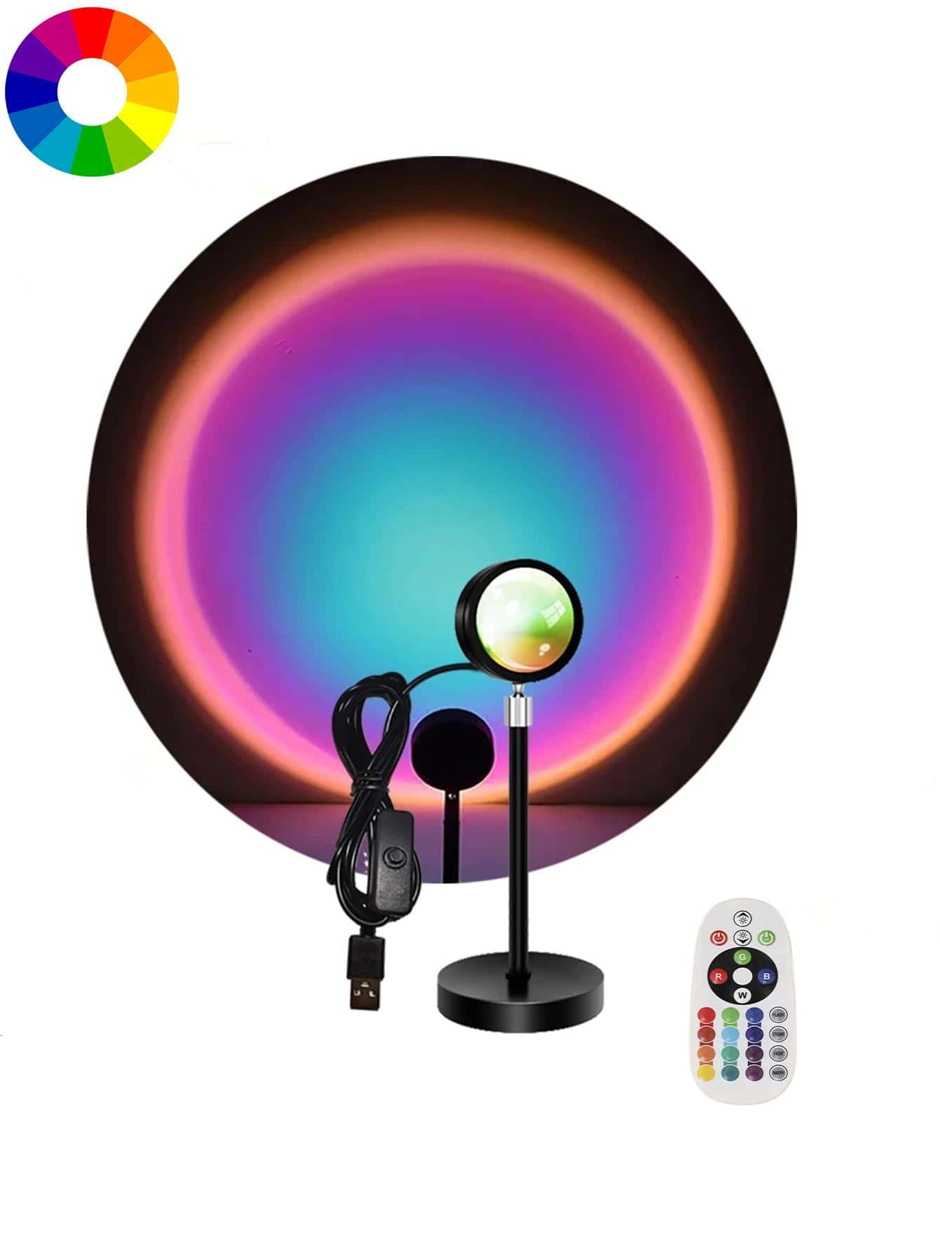 Anillo de luz LED con control remoto - Multicolor - Ver 1