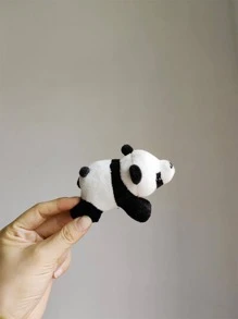 1入組女士熊貓裝飾創意髮夾適用於日常 - 黑色 - 查看 7