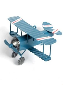 1 chiếc Máy Bay Thiết Kế Nghệ Thuật Trang Trí, Sắt Xanh Treo Trang Trí Nhà Cửa - Màu xanh lam - Xem 1