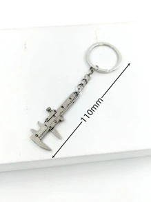 1入組女士游標卡尺吊墜創意鑰匙圈適用於鑰匙裝飾用品 - 復古銀色 - 查看 3