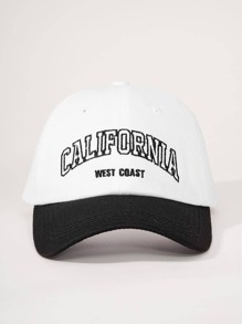 1入組男士字母刺繡休閒棒球帽適用於日常 - 黑與白 - 查看 1