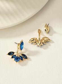 1pair Glamorous Zinc Alloy Rhinestone Decor Earring Jackets For Women For Gift - Multicolor - View 4